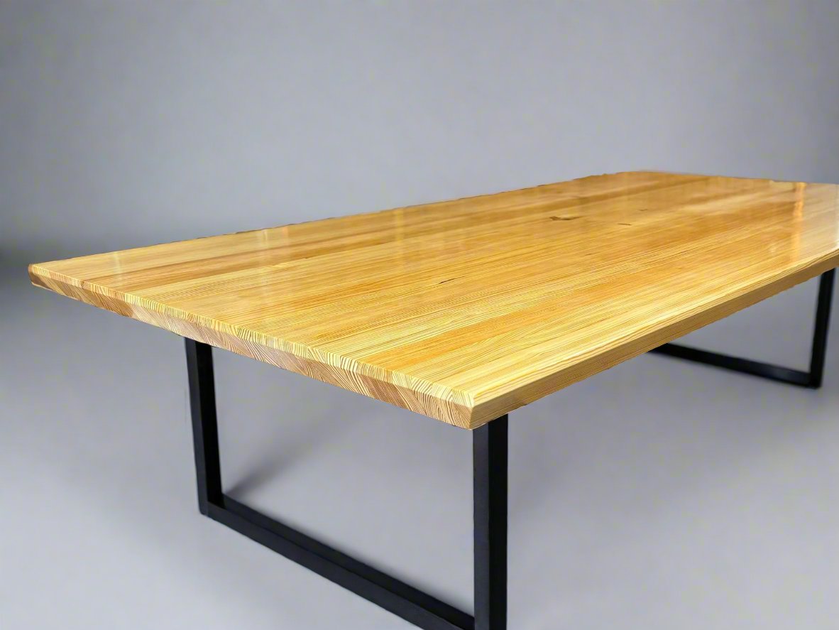 Pine Table with Black Base