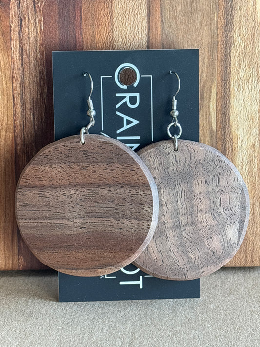 Walnut Circle Earrings