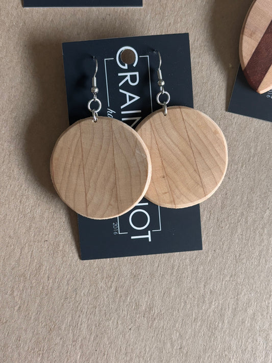 Maple Round Earrings