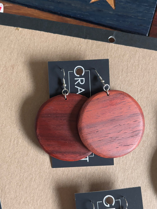 Padauk Round Earrings